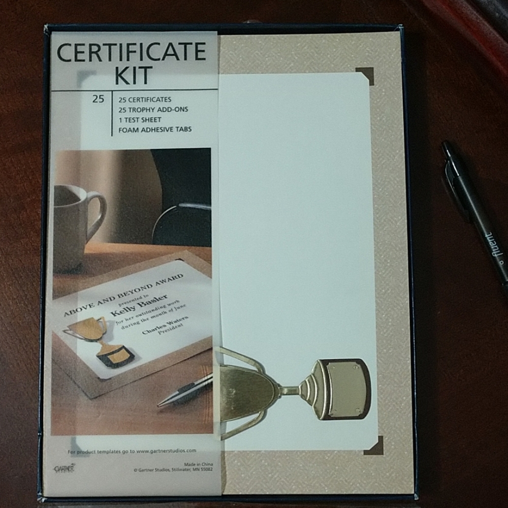 Gartner 25 Printable Certificate Kit Recognition pop up Trophy Award Business - Picture 2 of 7